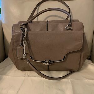 Vintage Coach Madison Text Leather Large Madeline Satchel
